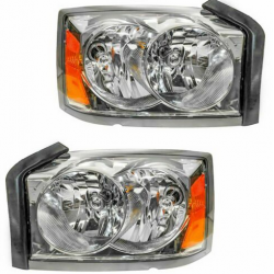 HEADLAMP ASSEMBLY LEFT+RIGHT DODGE DAKOTA 05-07 55077606AB 55077607AB