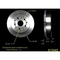 TARCZA HAMULCOWA TYŁ LEXUS LS400 89-92 291MM