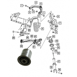 FRONT LOWER CONTROL ARM BUSHING AT STRUT DODGE RAM 1500 09-19